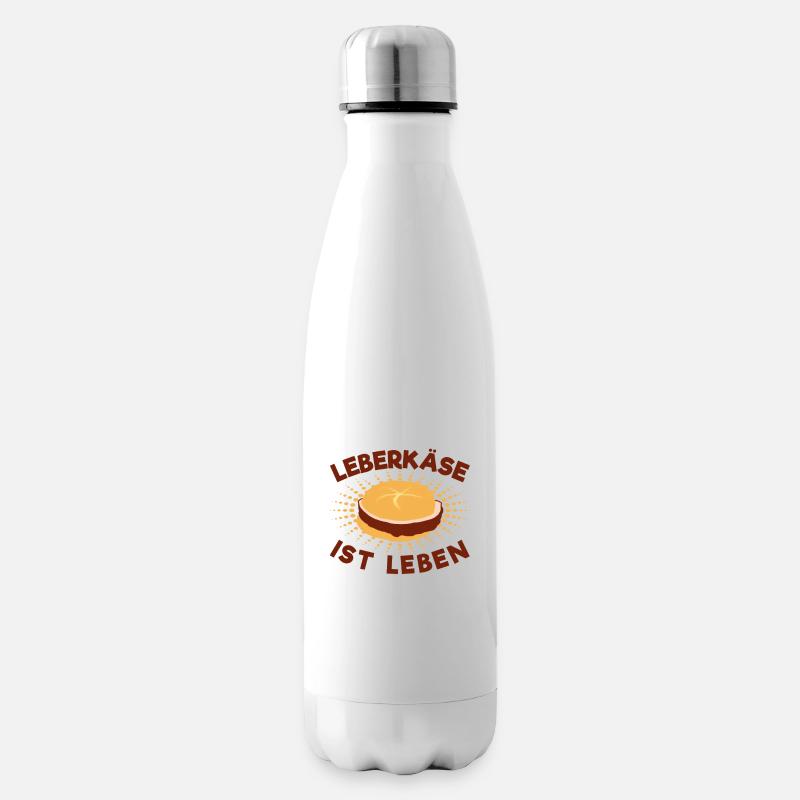 Lustiges Leberkäse Geschenk Fleischkäse Fleischkas - Isolierflasche - Weiß