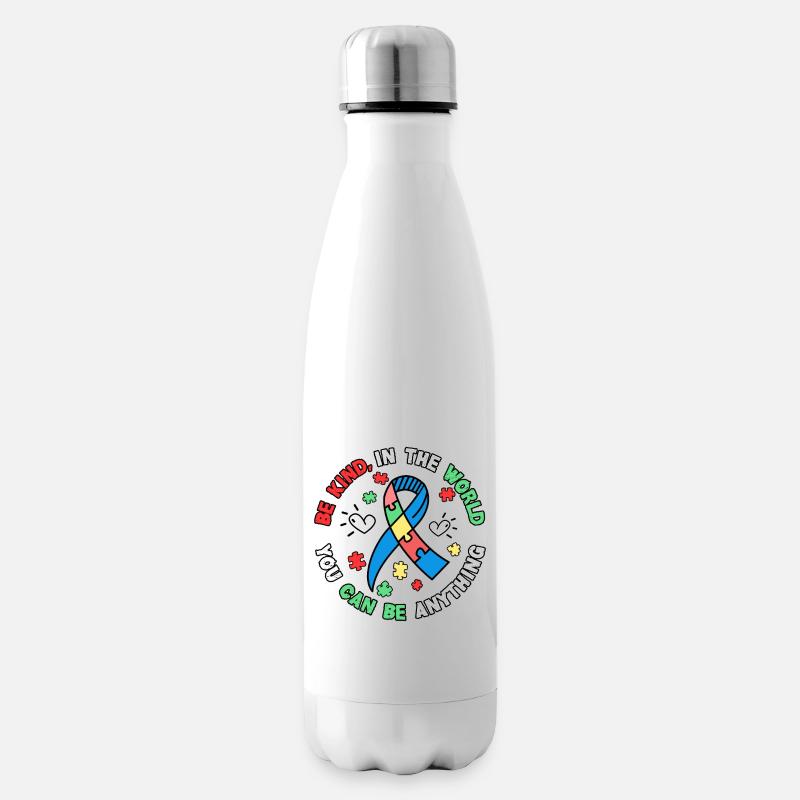 Bewusstsein Autismus Ribbon Puzzle - Isolierflasche - Weiß