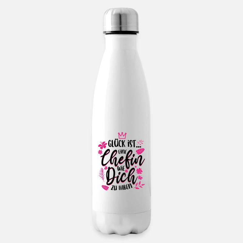 Chefin Geschenkidee - Isolierflasche - Weiß