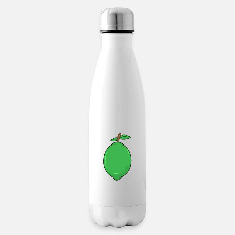 Limette - Isolierflasche - Weiß
