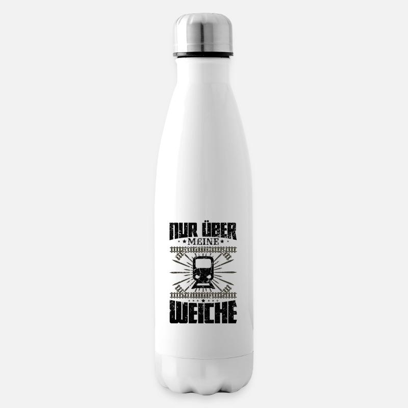 Nur über meine Weiche Eisenbahner Gleisbauer - Isolierflasche - Weiß