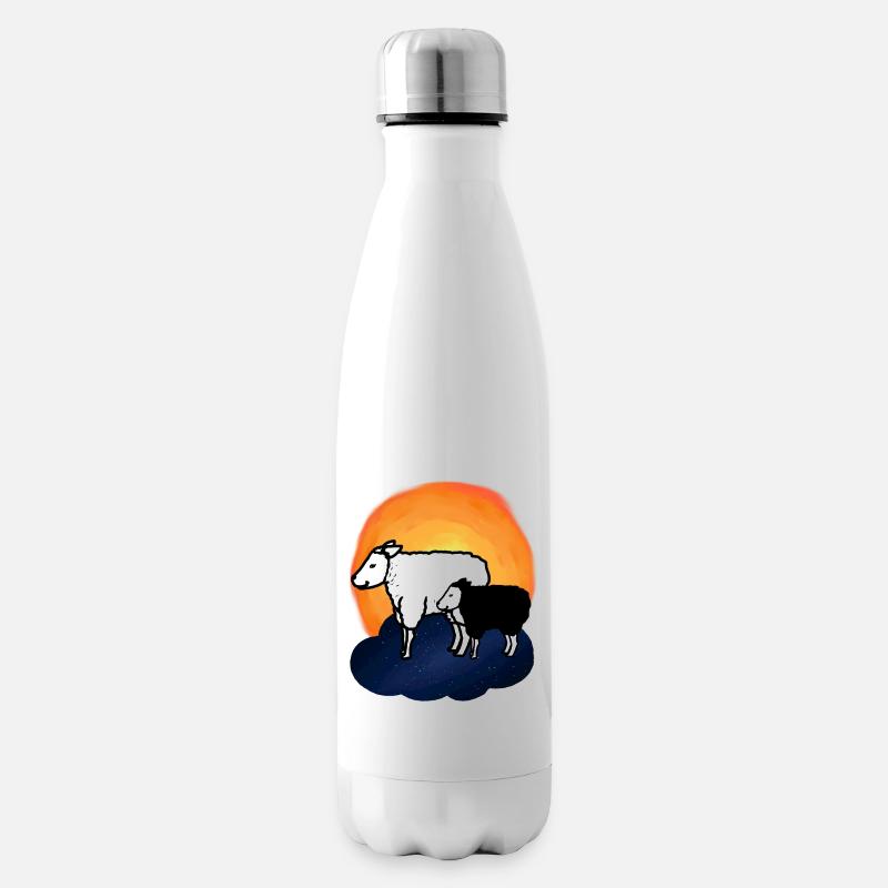 Sternenhimmel Schafe Schaf Lamm himmlisch - Isolierflasche - Weiß
