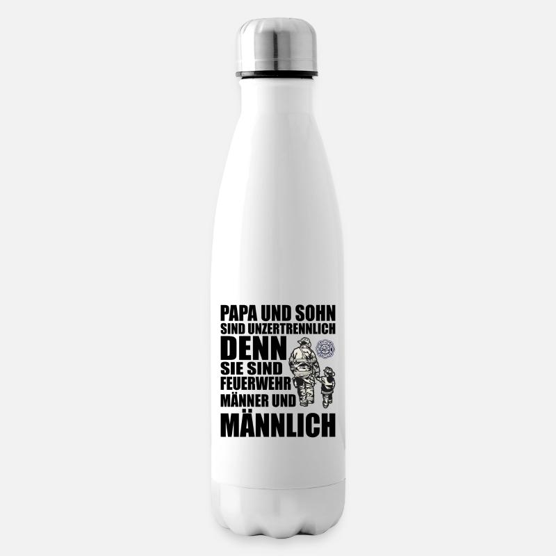 Feuerwehr Papa - Isolierflasche - Weiß