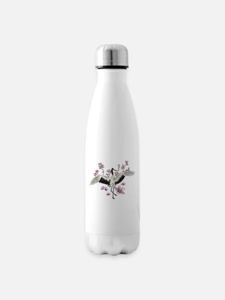 Kranich - Isolierflasche - Weiß