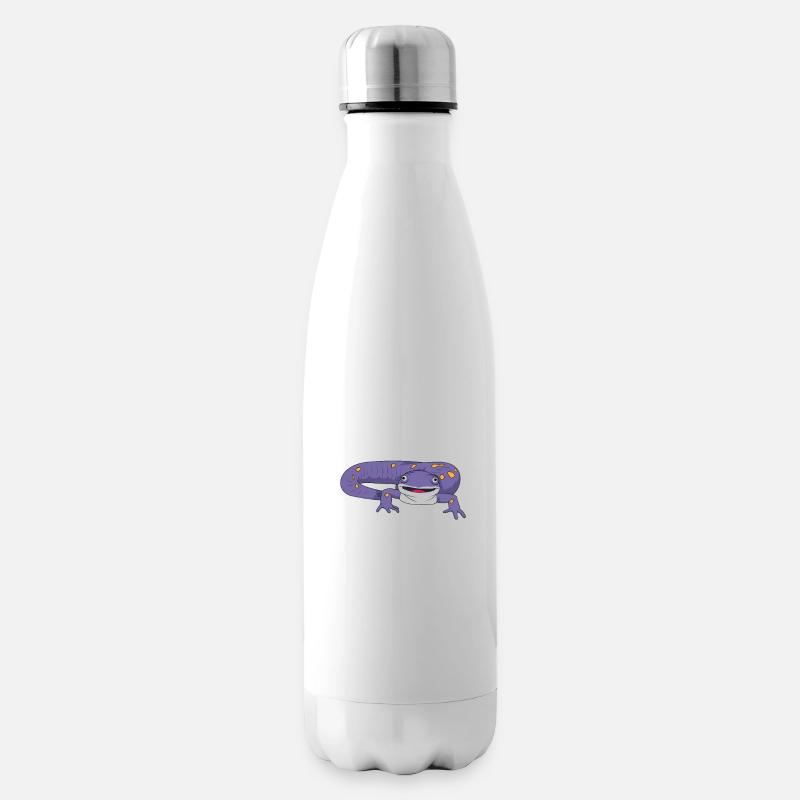 Schwanzlurch Molch Salamander - Isolierflasche - Weiß