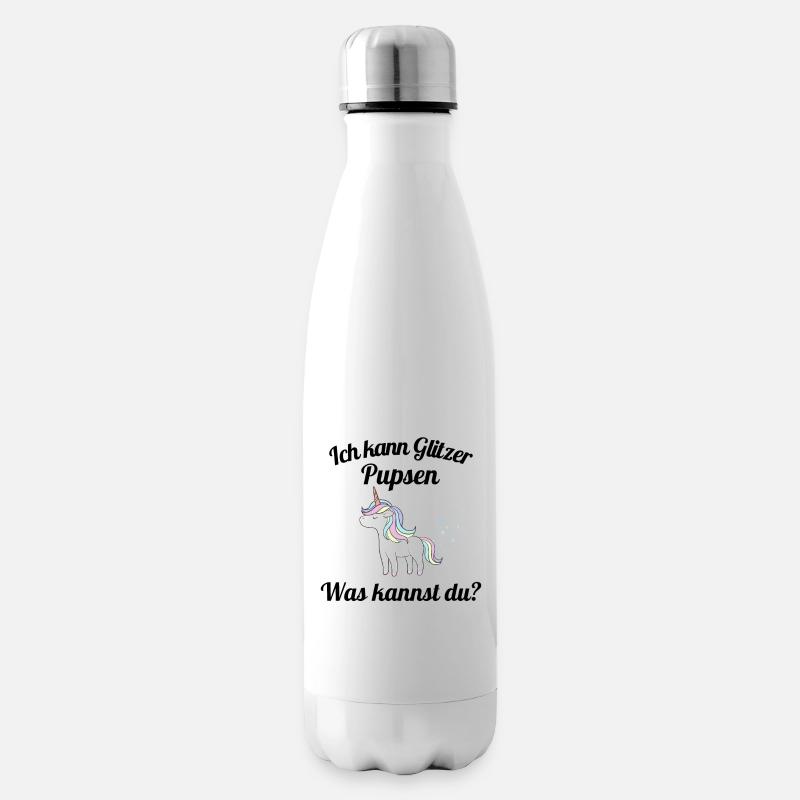 Ich kann Glitzer Pupsen Was kannst du? Einhorn - Isolierflasche - Weiß