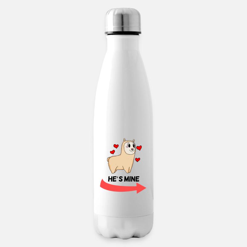 He is Mine - Partnerlook 1 - Isolierflasche - Weiß