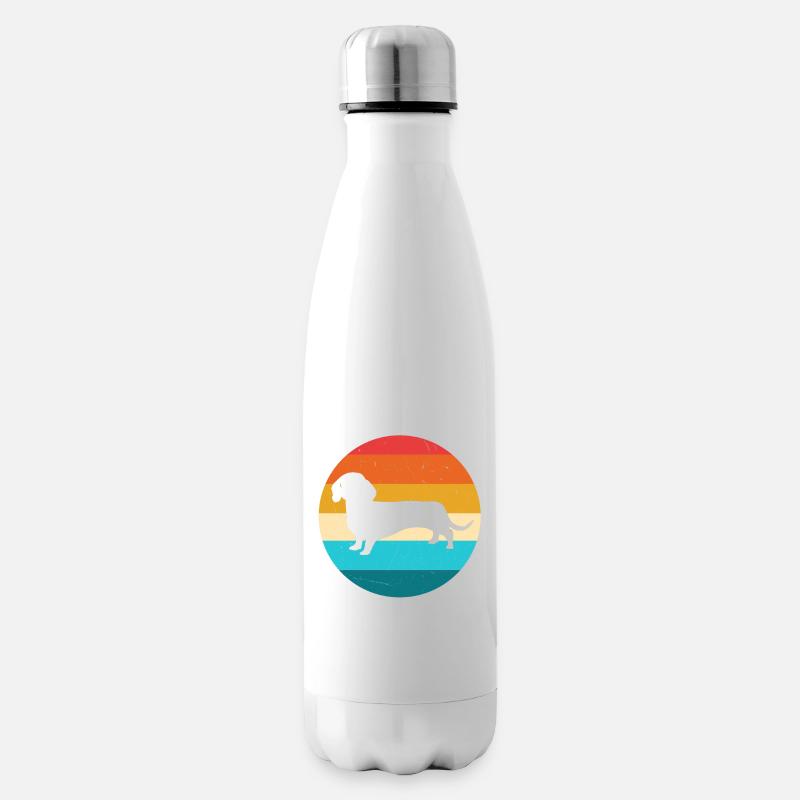Dackel - Isolierflasche - Weiß