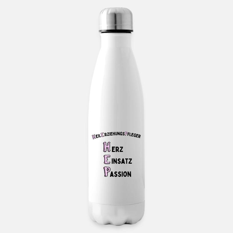 Heilerziehungspfleger mit Hetz Einsatz und Passion - Isolierflasche - Weiß
