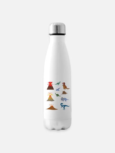 Dinosaurier-Vulkan-Pack - Isolierflasche - Weiß
