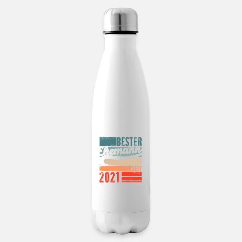 Bester Ehemann seit 2021 1. Hochzeitstag - Isolierflasche - Weiß