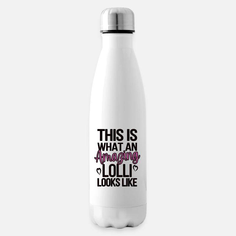 Lolli Oma Muttertag Geschenk Lolli Großmutter - Isolierflasche - Weiß