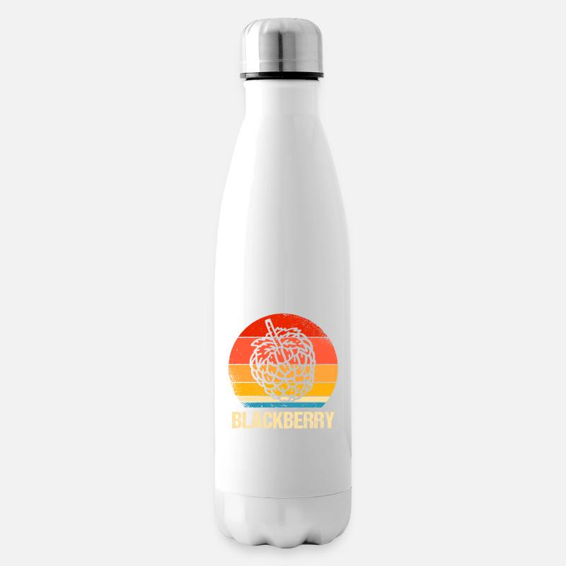 Brombeere - Isolierflasche - Weiß