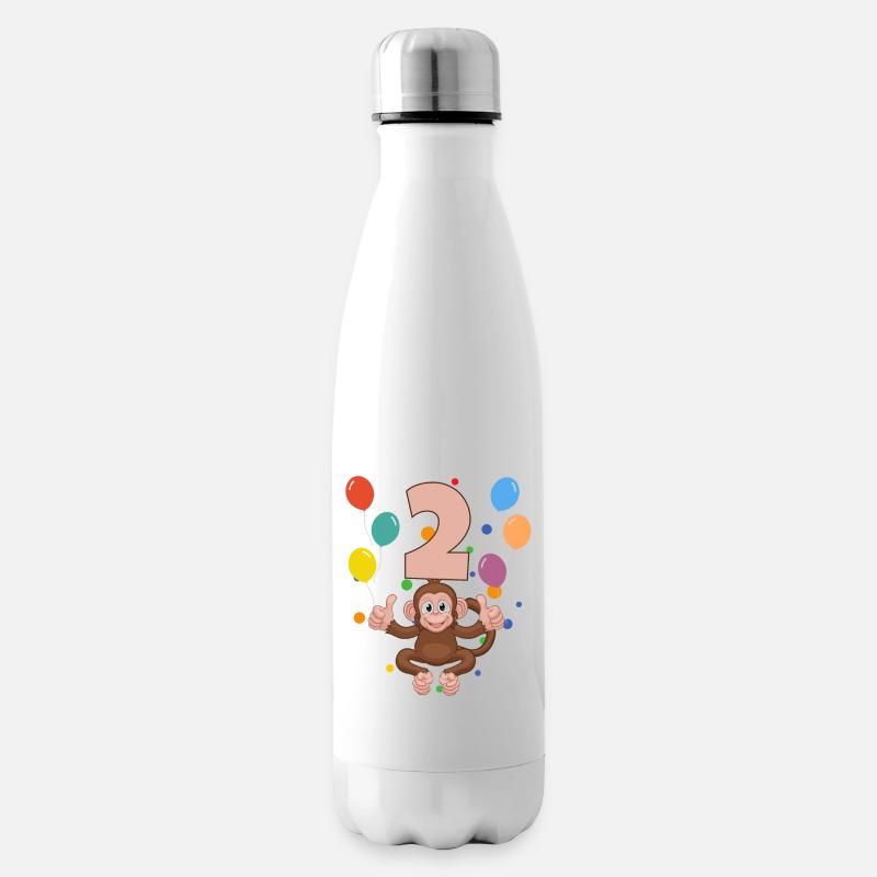 2. Geburtstag Kindergeburtstag 2 Jahre Affe - Isolierflasche - Weiß