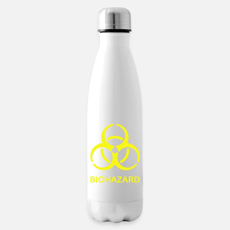 Warnung vor Biogefahren, Warnung vor Biologischen Daten - Isolierflasche - Weiß