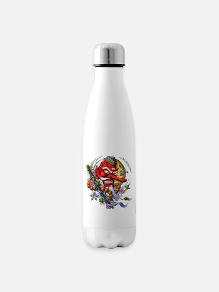 Japanischer Dämon Tengu - Isolierflasche - Weiß