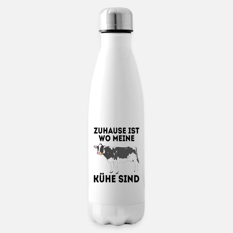 Kuh - Isolierflasche - Weiß