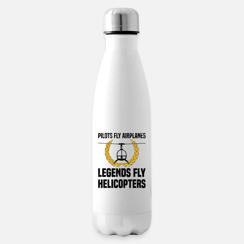 Pilot Hubschrauber Helikopter Spruch Hobbypilot - Isolierflasche - Weiß