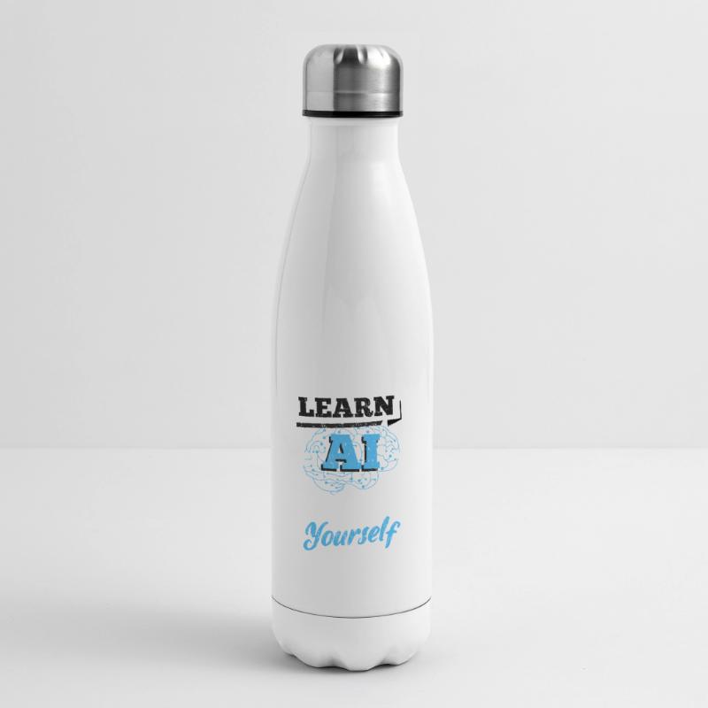 Robot AI Software Developer Computer Nerd Geeks Insulated Water Bottle