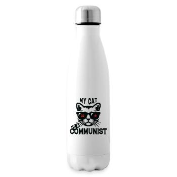 Meine Katze Ist Ein Kommunist - Isolierflasche - Weiß - Rechts