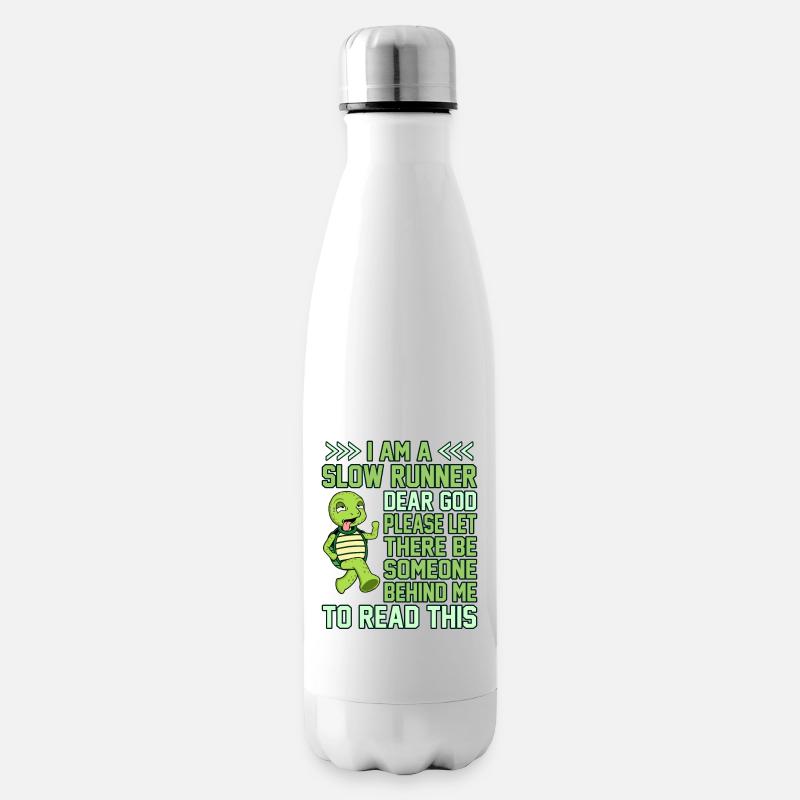 I'm A Slow Runner Turtle Half Marathon Running - Insulated Water Bottle - white