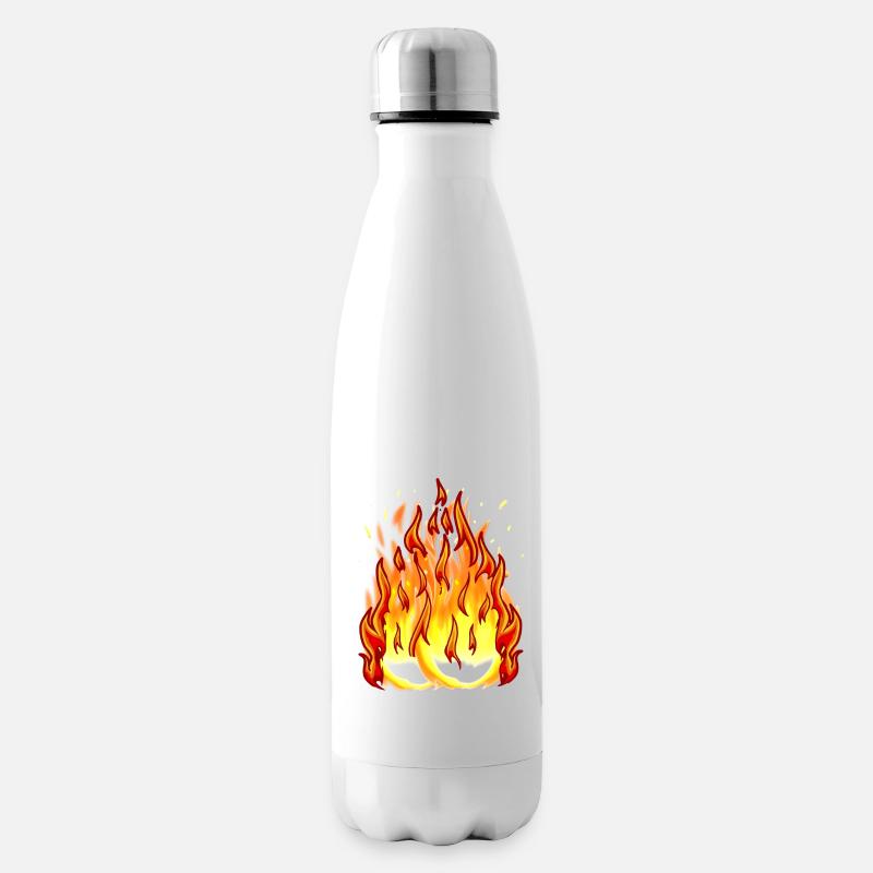 Flamme de feu Boule de feu Enfer Brûler Feu - Bouteille isotherme - blanc