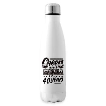 40th birthday - Insulated Water Bottle - white - Right