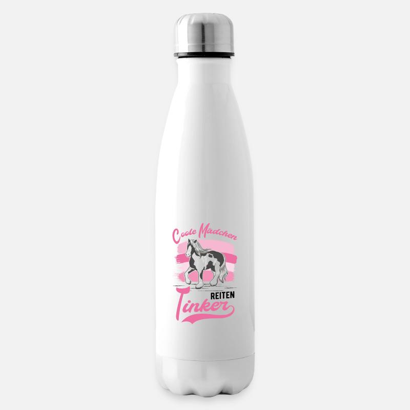 Coole Mädchen reiten Tinker Irish Tinker - Isolierflasche - Weiß