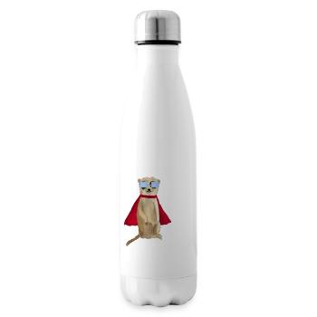 Meerkat SuperHero Cool Boy hey fred superhero - Insulated Water Bottle - white - Right