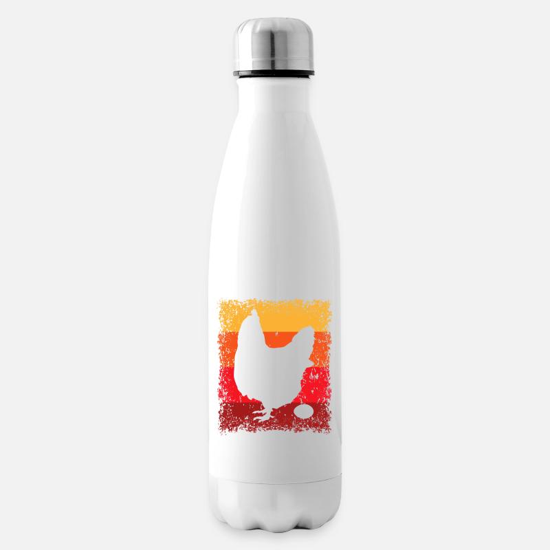 Huhn Hühner Bauernhof Landwirtschaft - Isolierflasche - Weiß