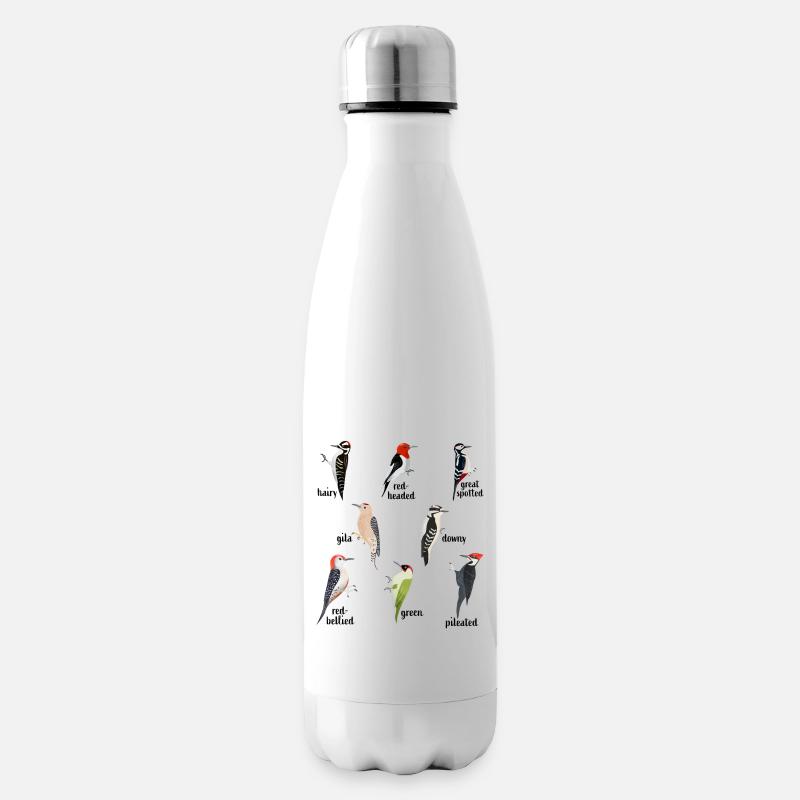 Types de cadeau d’observation des oiseaux pics - Bouteille isotherme - blanc