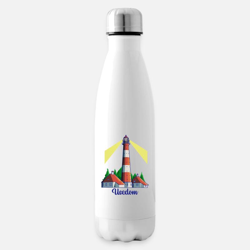 Leuchtturm - Insel Usedom - Isolierflasche - Weiß