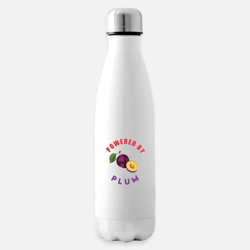 Pflaume - Isolierflasche - Weiß