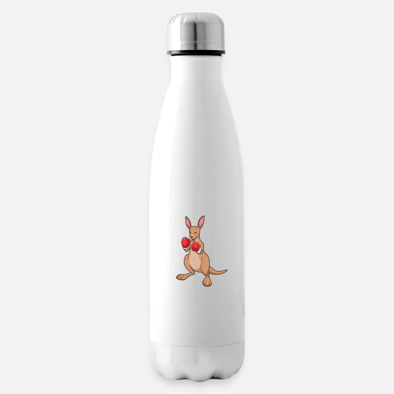 Mit Boxhandschuhen - Cartoon Känguru Boxer - Isolierflasche - Weiß