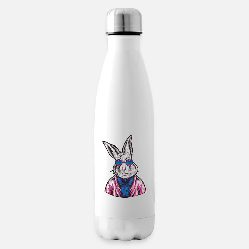 Bisexuel Bi Pride Flag Rabbit - Bouteille isotherme - blanc