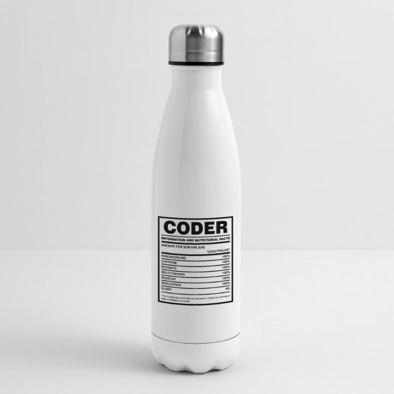 Coder Nutritional Facts Coder Programmer Computer Isolierflasche