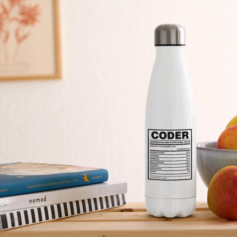 Coder Nutritional Facts Coder Programmer Computer Isolierflasche