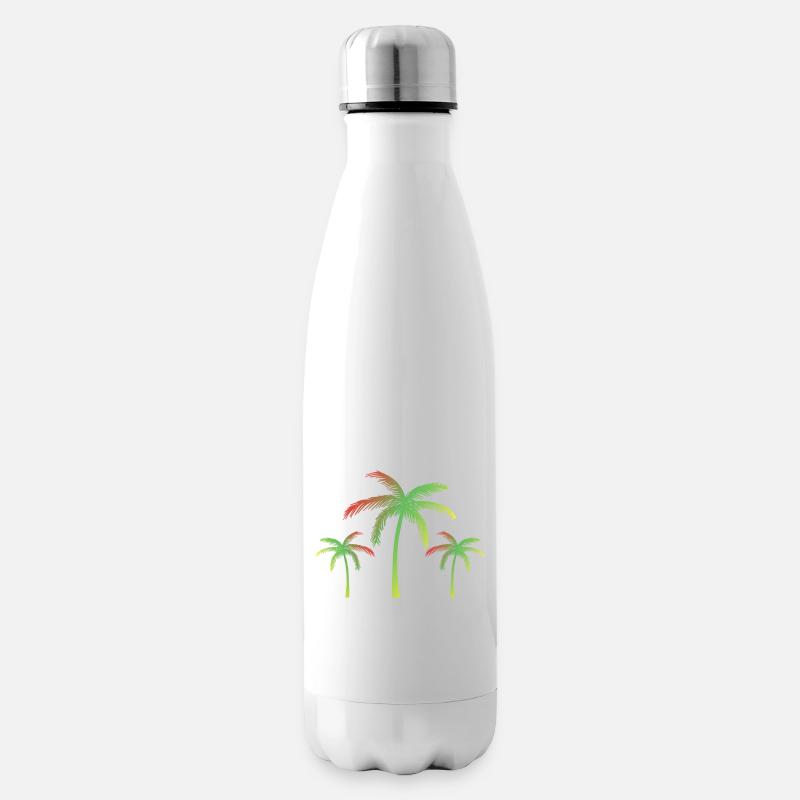 Palmen - Isolierflasche - Weiß