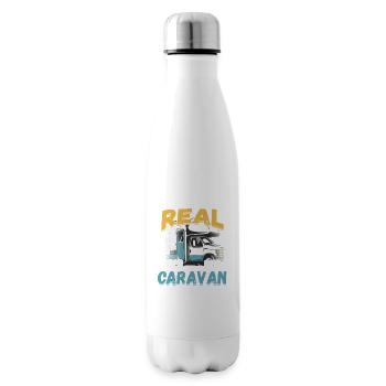 De vrais gars tirent caravane camping camping-car nature - Bouteille isotherme - blanc - Droite