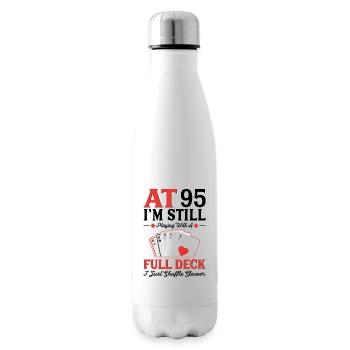 Deck Card Games – 95th Birthday - Insulated Water Bottle - white - Right