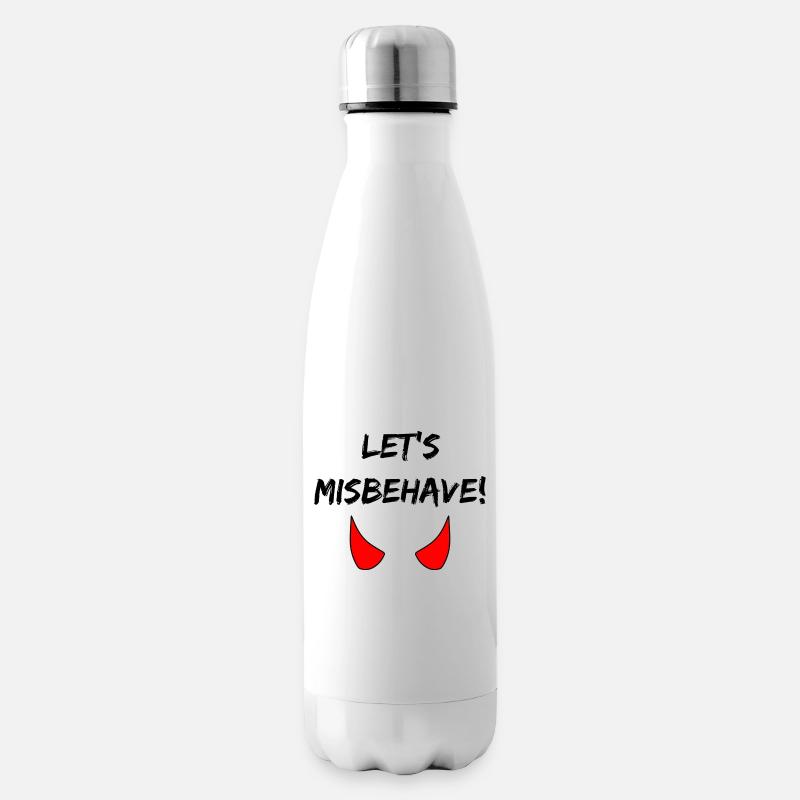 Let's misbehave - Insulated Water Bottle - white