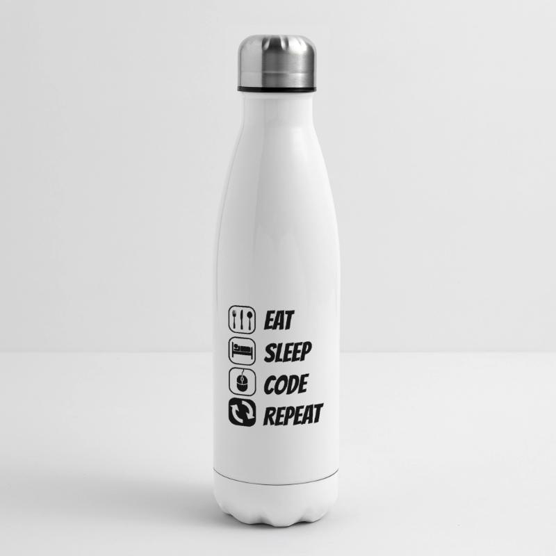Eat Sleep Code Repeat Coder Programmer Software De Isolierflasche