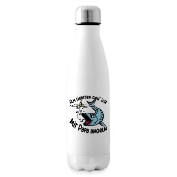 Angeln mit Papa ist das größte Glück - Isolierflasche - Weiß - Rechts