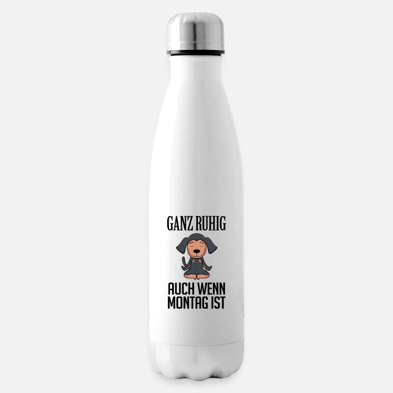 Montag Spruch Yoga - Coonhound - Isolierflasche - Weiß
