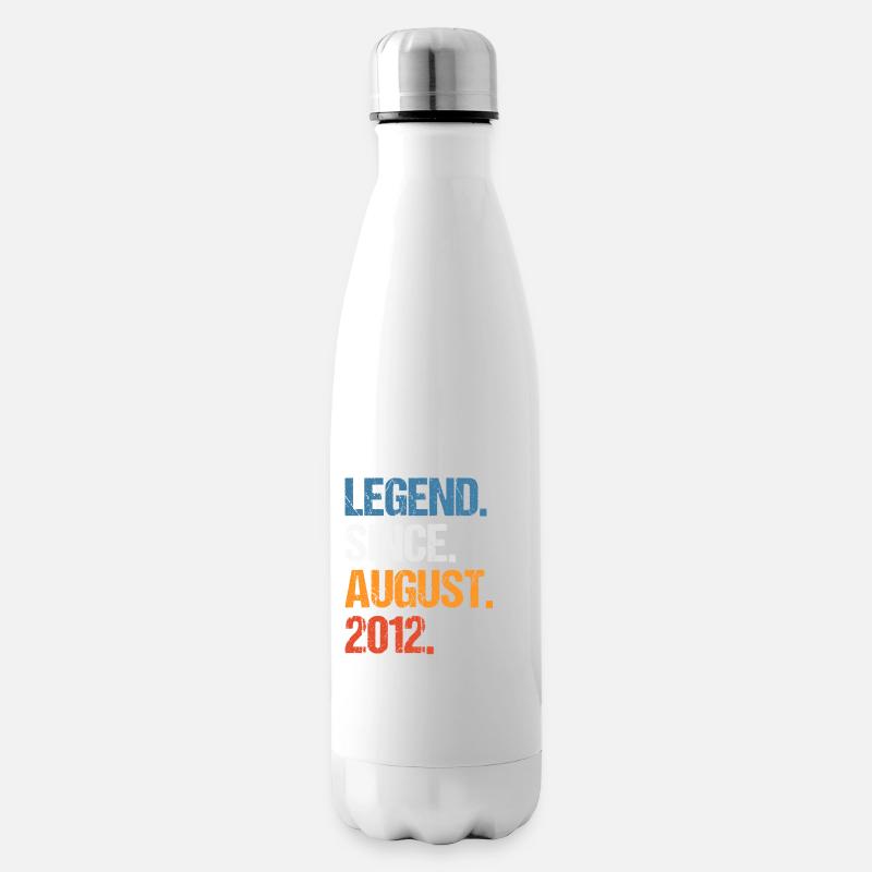 Legend Since August 2012 Birthday - Insulated Water Bottle - white