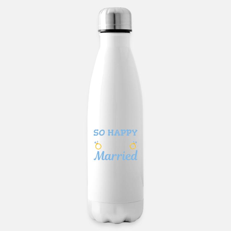 Tellement heureuse que j’étais pour les mariés - Bouteille isotherme - blanc