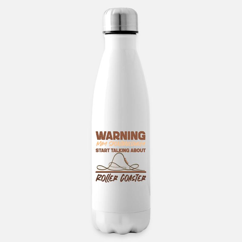 Roller Coaster Warning May - Insulated Water Bottle - white