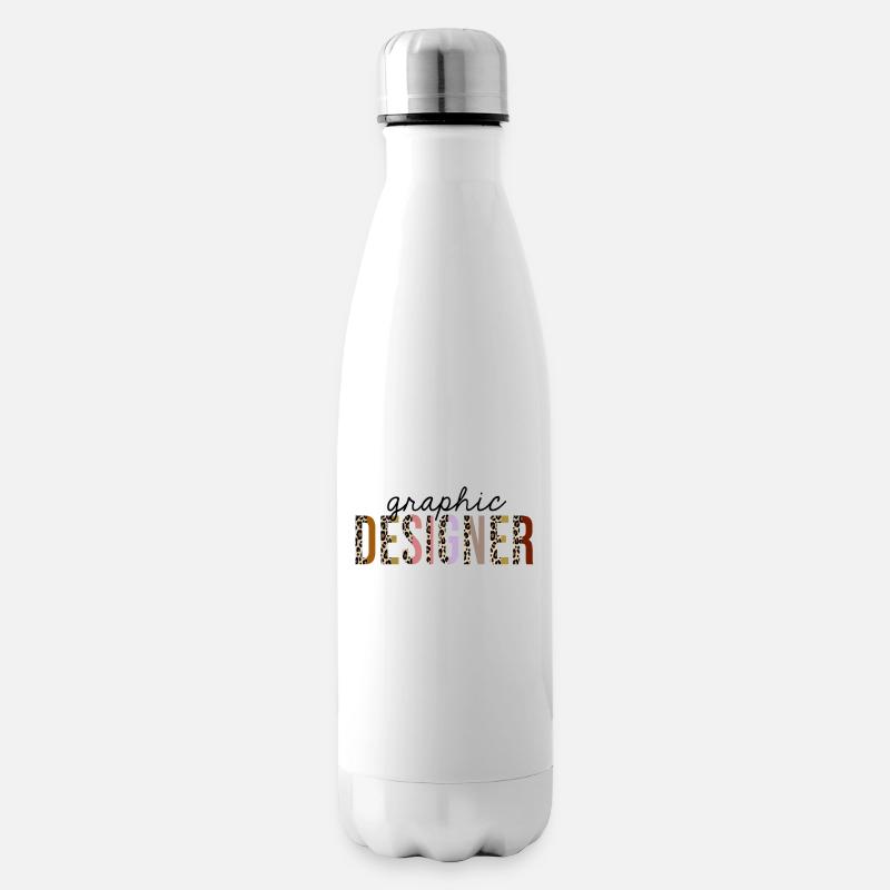 Graphiste Leopard Print Drôle - Bouteille isotherme - blanc