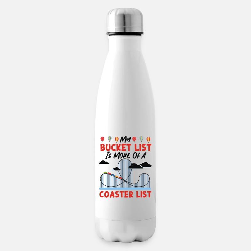 Roller Coaster Bucket List Mon - Bouteille isotherme - blanc