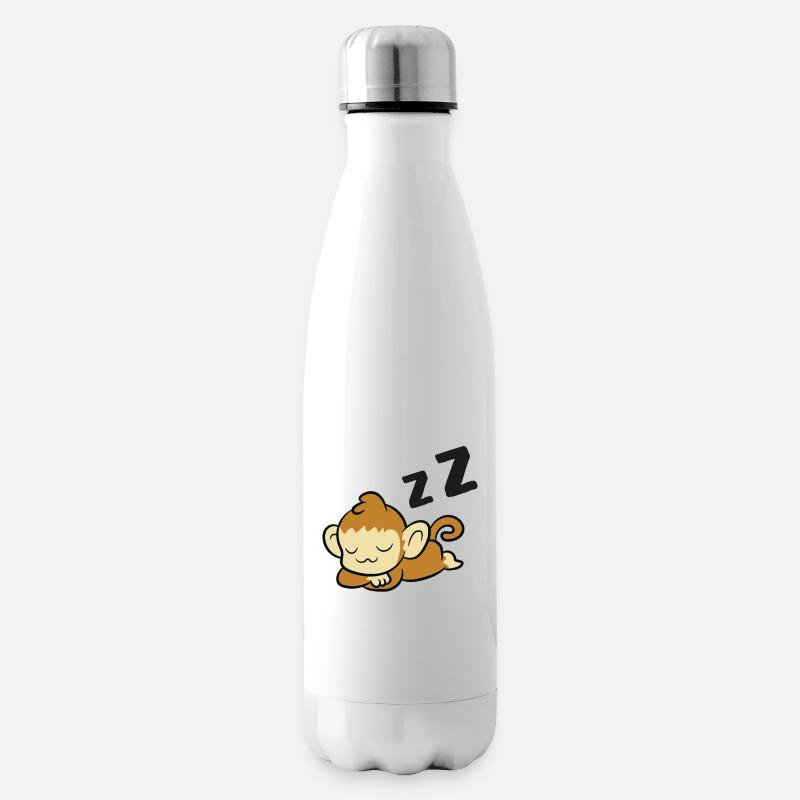 Schlafender Affe Affe Müder Affe - Isolierflasche - Weiß